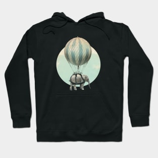 Elephant Transported by Balloon Hoodie